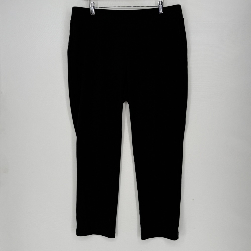 J. Jill Purejill Knit Pants Women XL Black Affinity French Terry Slim Leg Casual